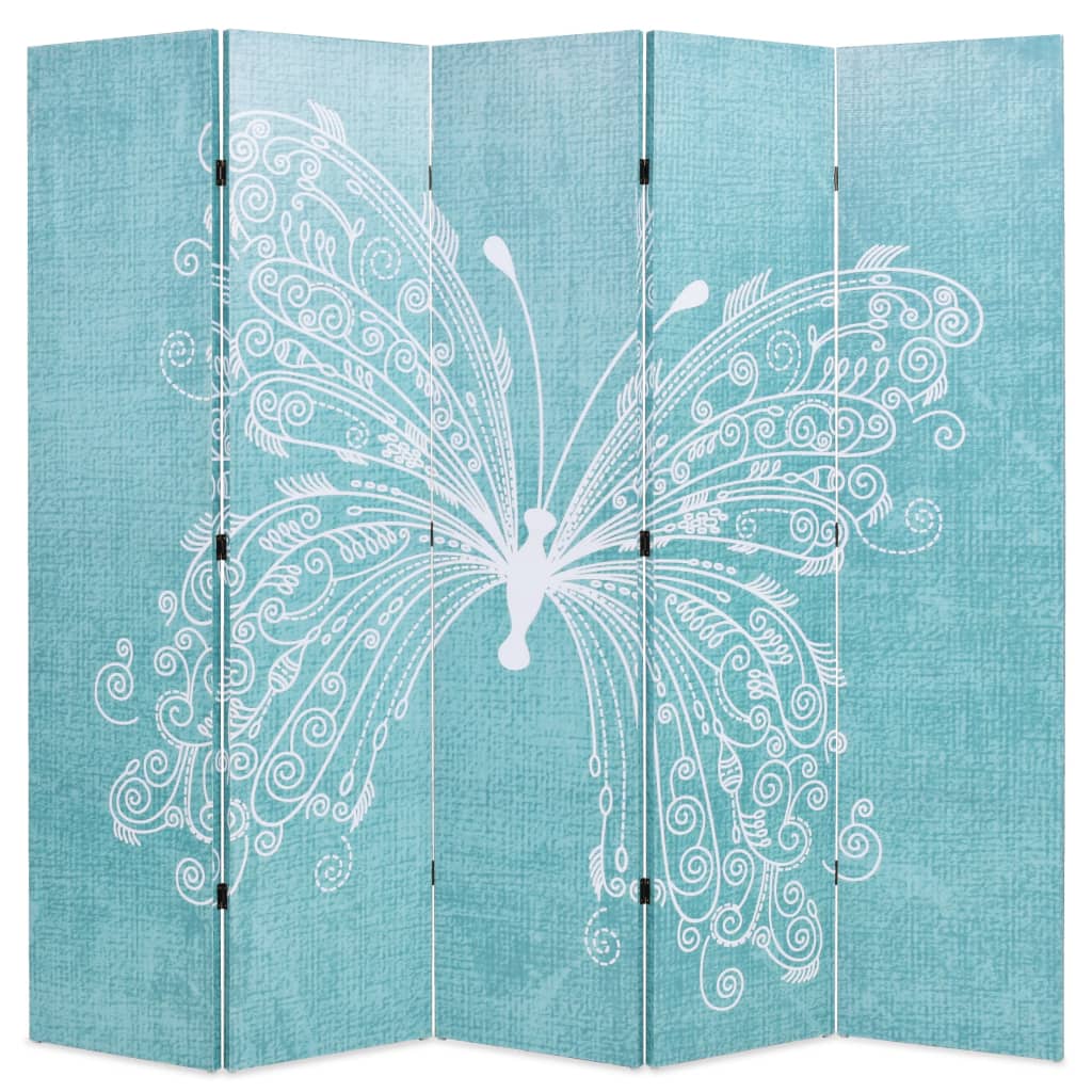 Folding Room Divider 200x180 cm Butterfly Blue - Newstart Furniture