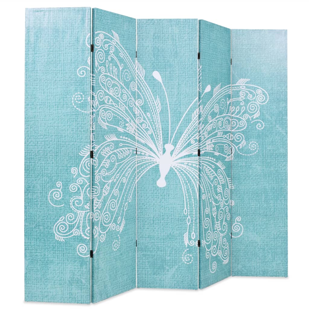 Folding Room Divider 200x180 cm Butterfly Blue - Newstart Furniture