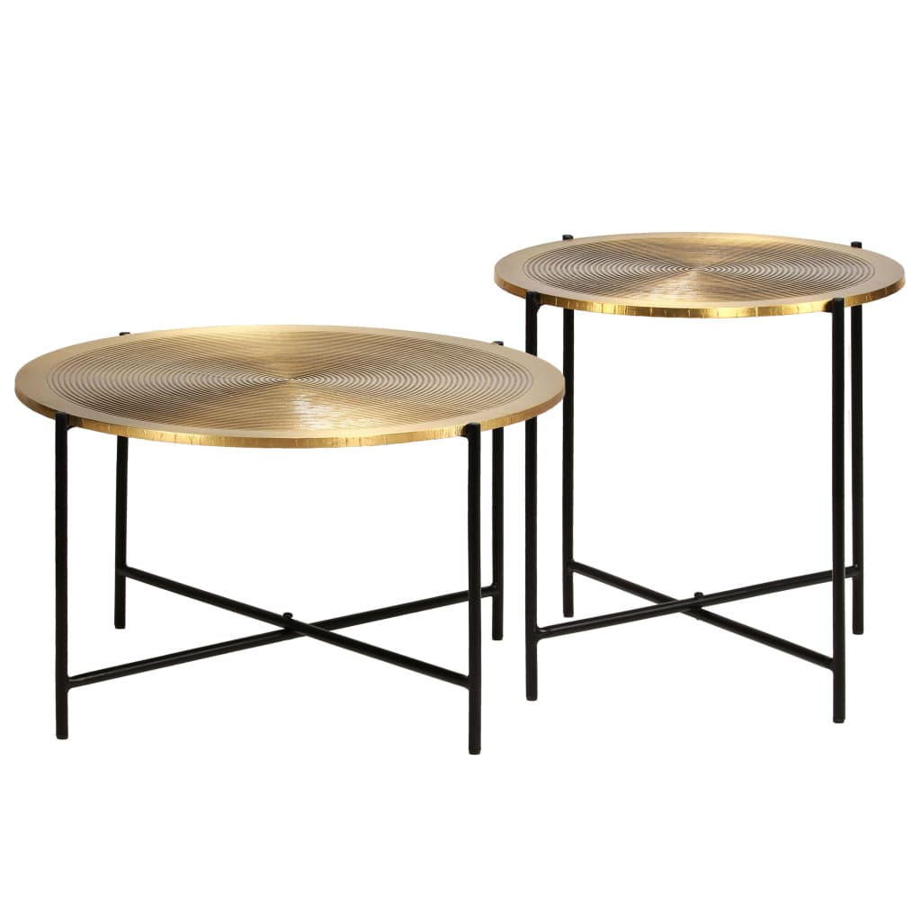 Table Set 2 Pieces Brass-covered MDF - Newstart Furniture