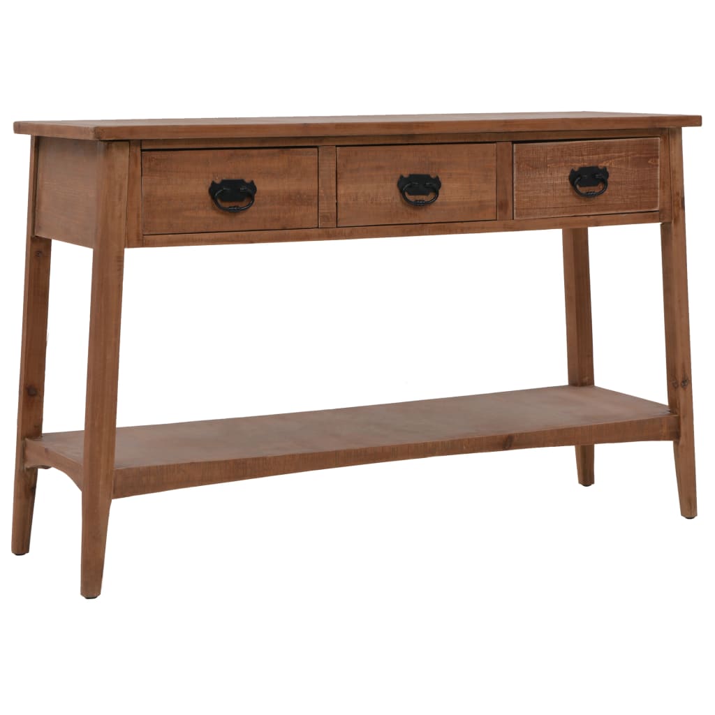Console Table Solid Fir Wood 126x40x77.5 cm Brown - Newstart Furniture