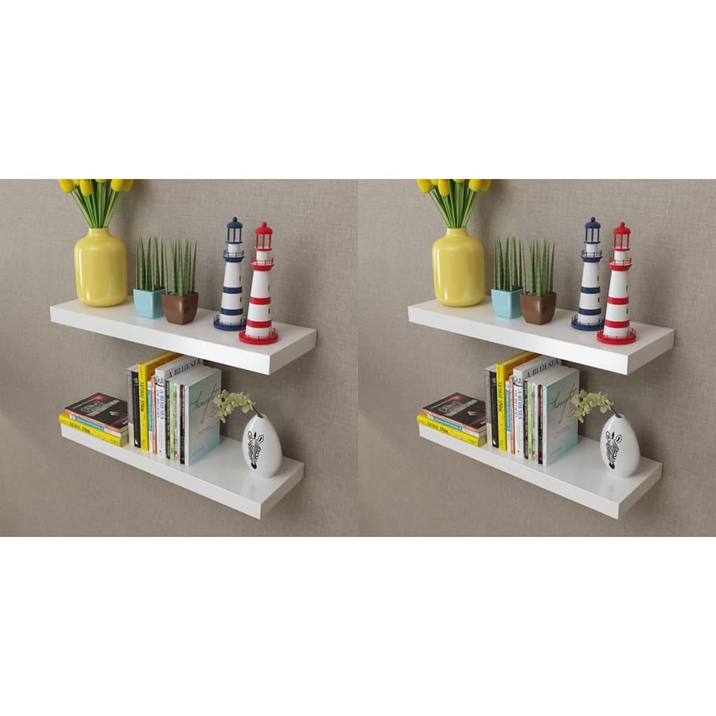 Wall Shelves 4 pcs White 60 cm - Newstart Furniture