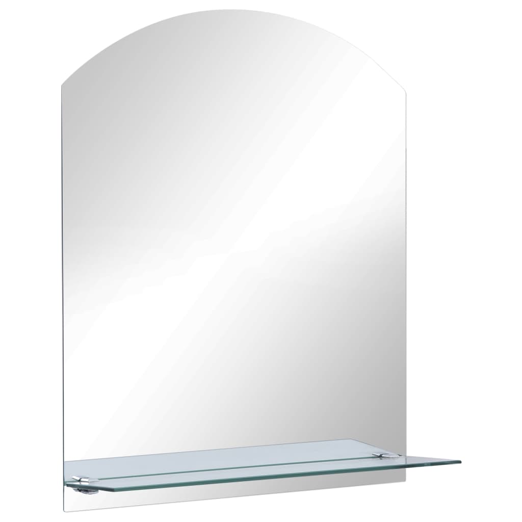 Wall Mirror with Shelf 30x50 cm Tempered Glass - Newstart Furniture