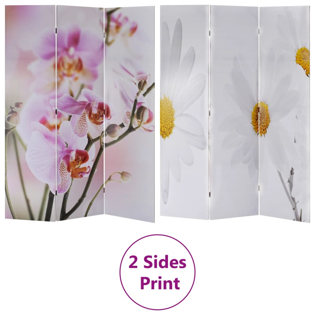Folding Room Divider Print 120 x 170 Flower - Newstart Furniture