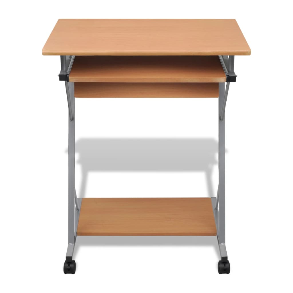 Compact Computer Desk with Pull-out Keyboard Tray Brown - Newstart Furniture