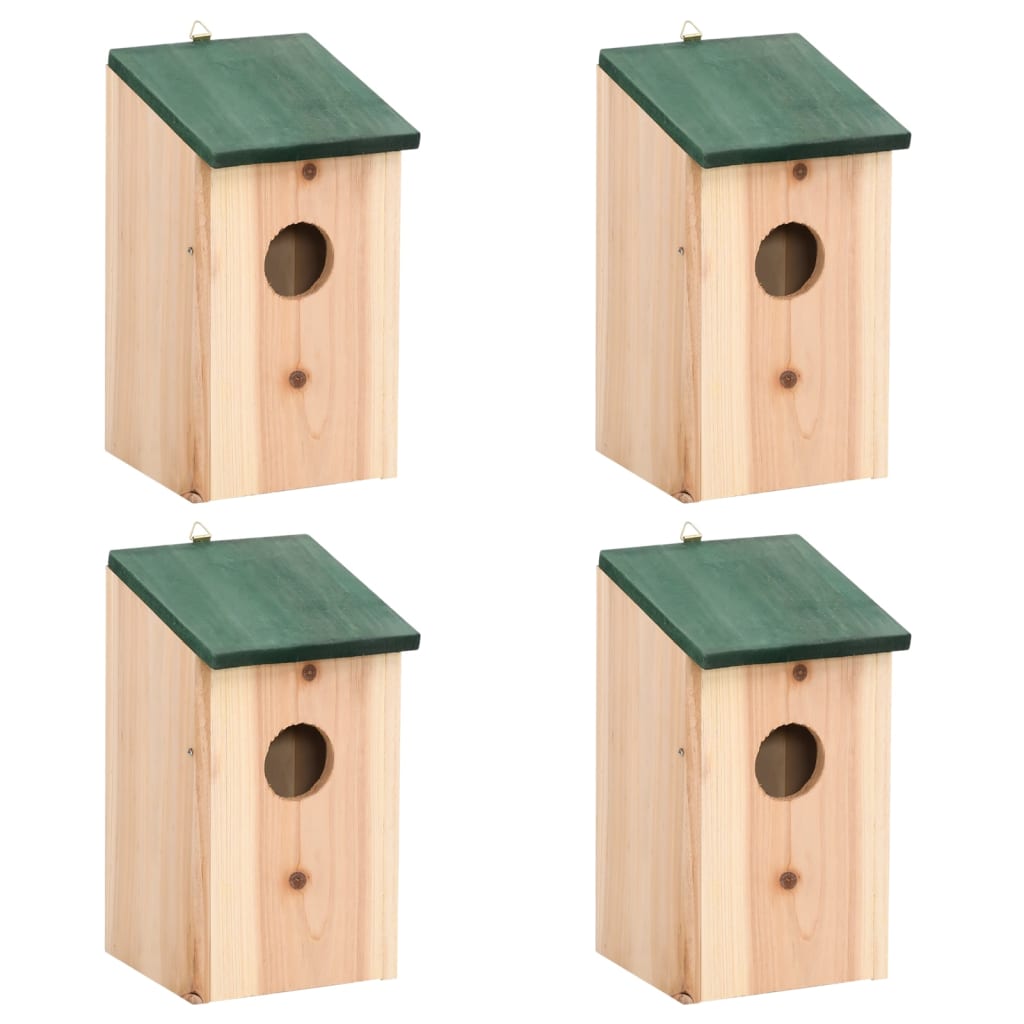 Bird House Nesting Box Wood 4 pcs - Newstart Furniture