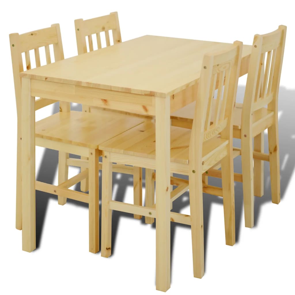 Wooden Dining Table with 4 Chairs Natural - Newstart Furniture