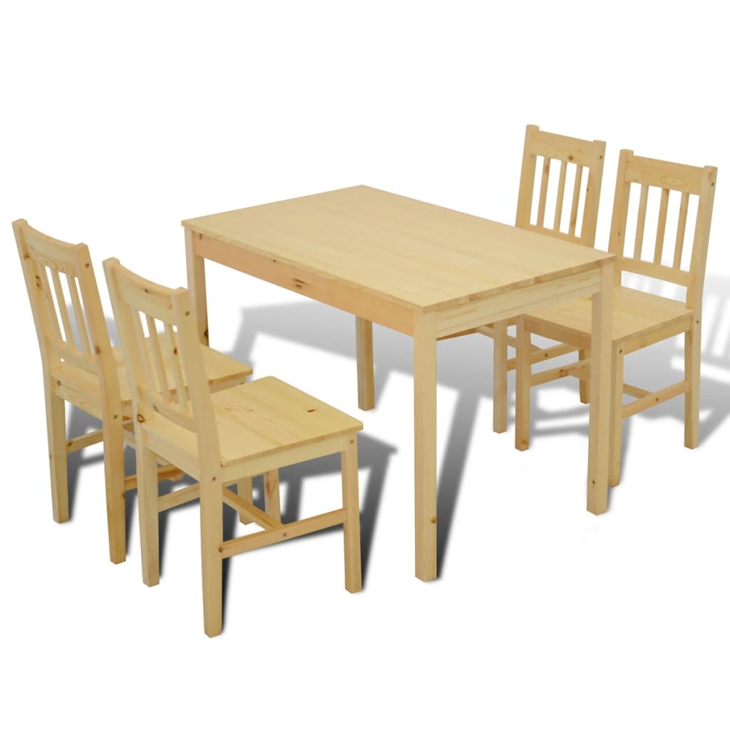 Wooden Dining Table with 4 Chairs Natural - Newstart Furniture
