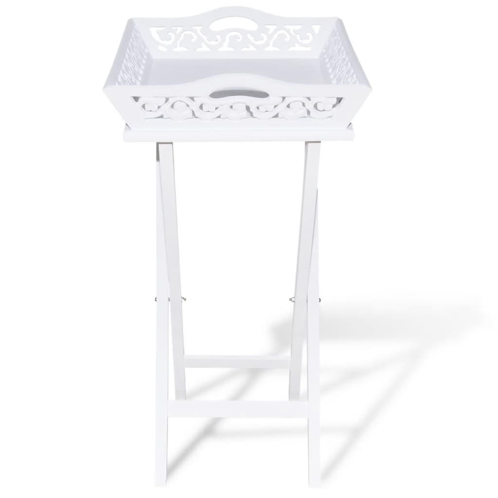 Side Table with Tray White - Newstart Furniture