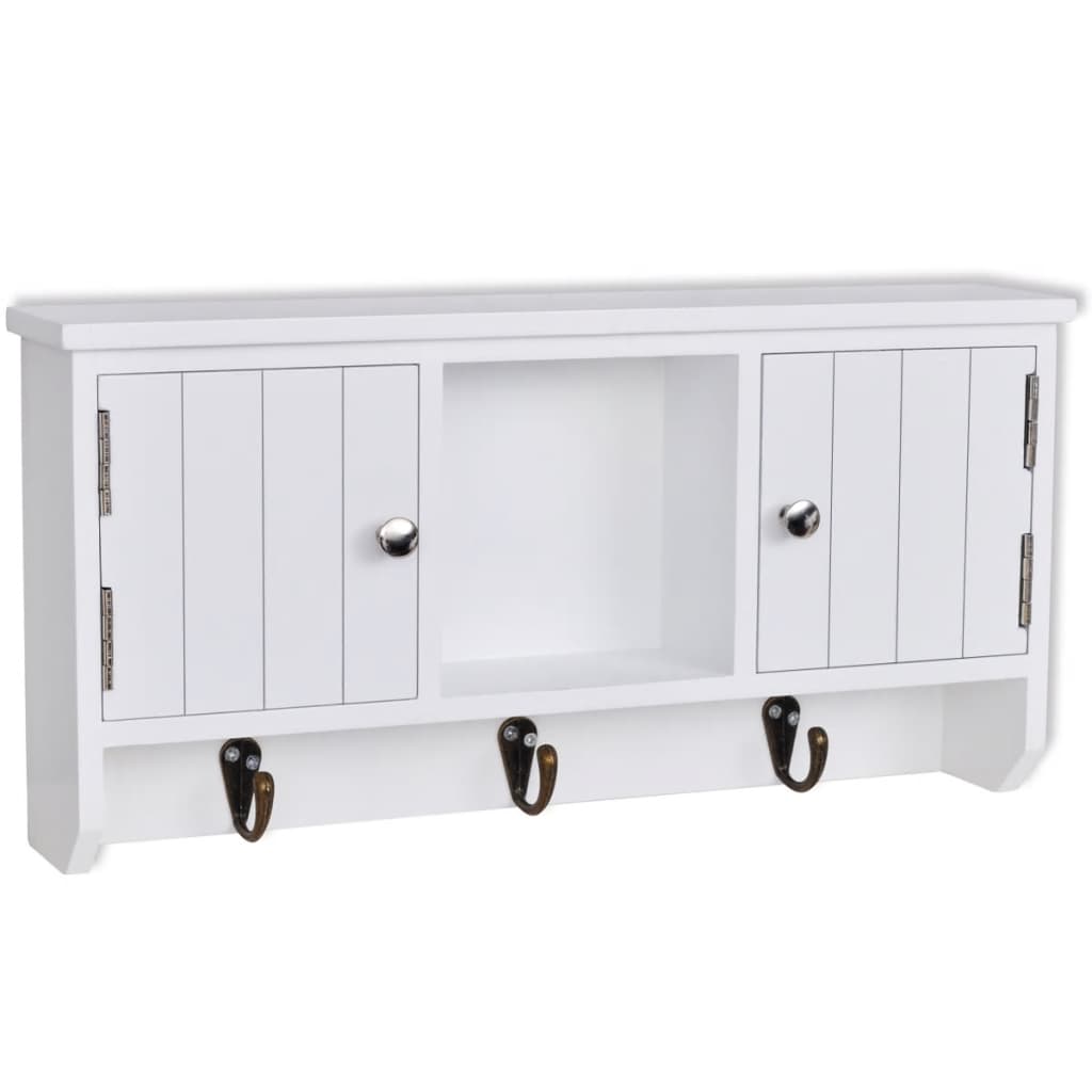 Wall Cabinet for Keys and Jewellery with Doors and Hooks - Newstart Furniture