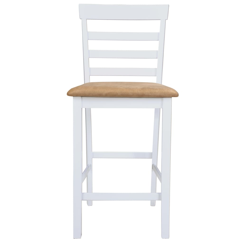 White Wooden Bar Table and 4 Bar Chairs Set - Newstart Furniture