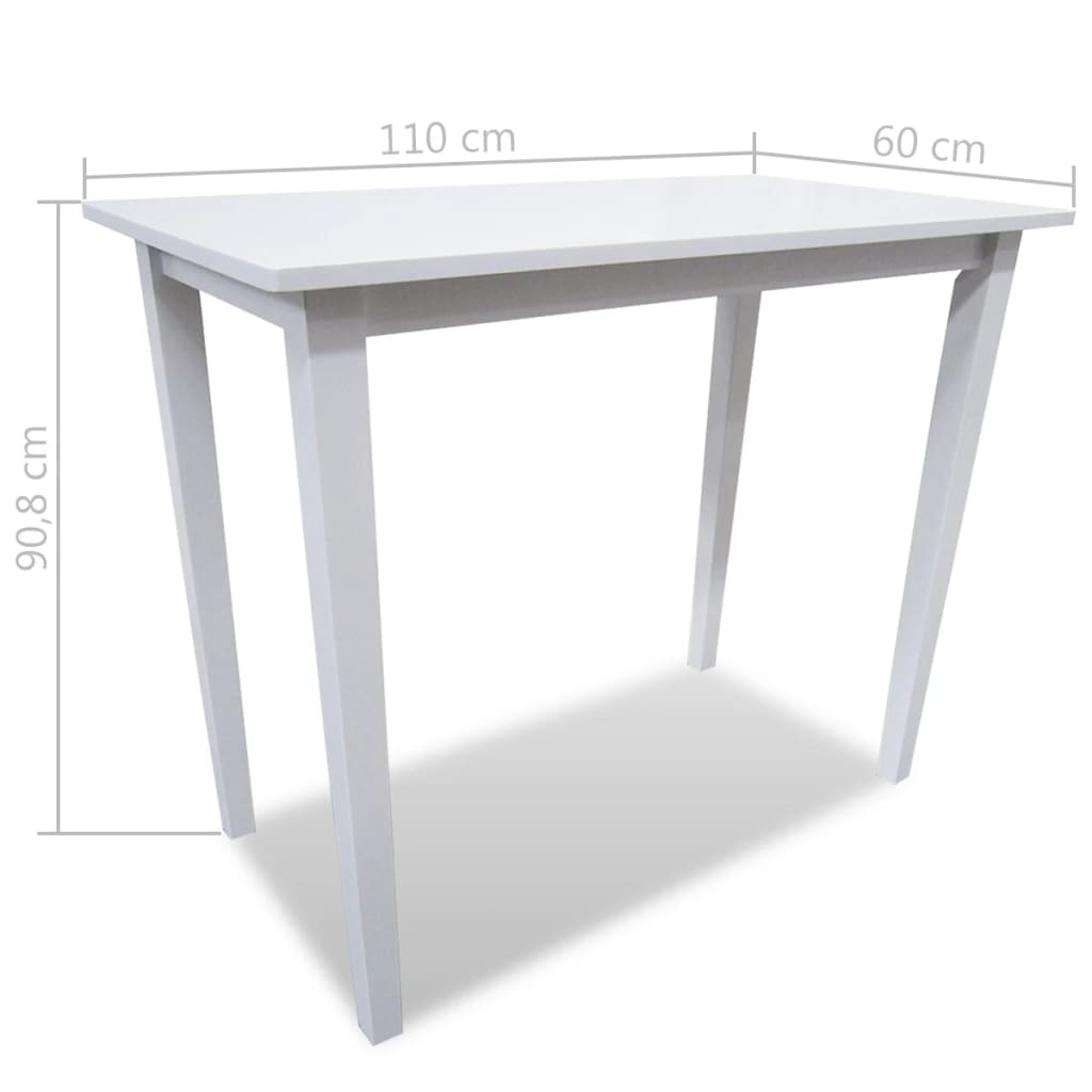 White Wooden Bar Table and 4 Bar Chairs Set - Newstart Furniture