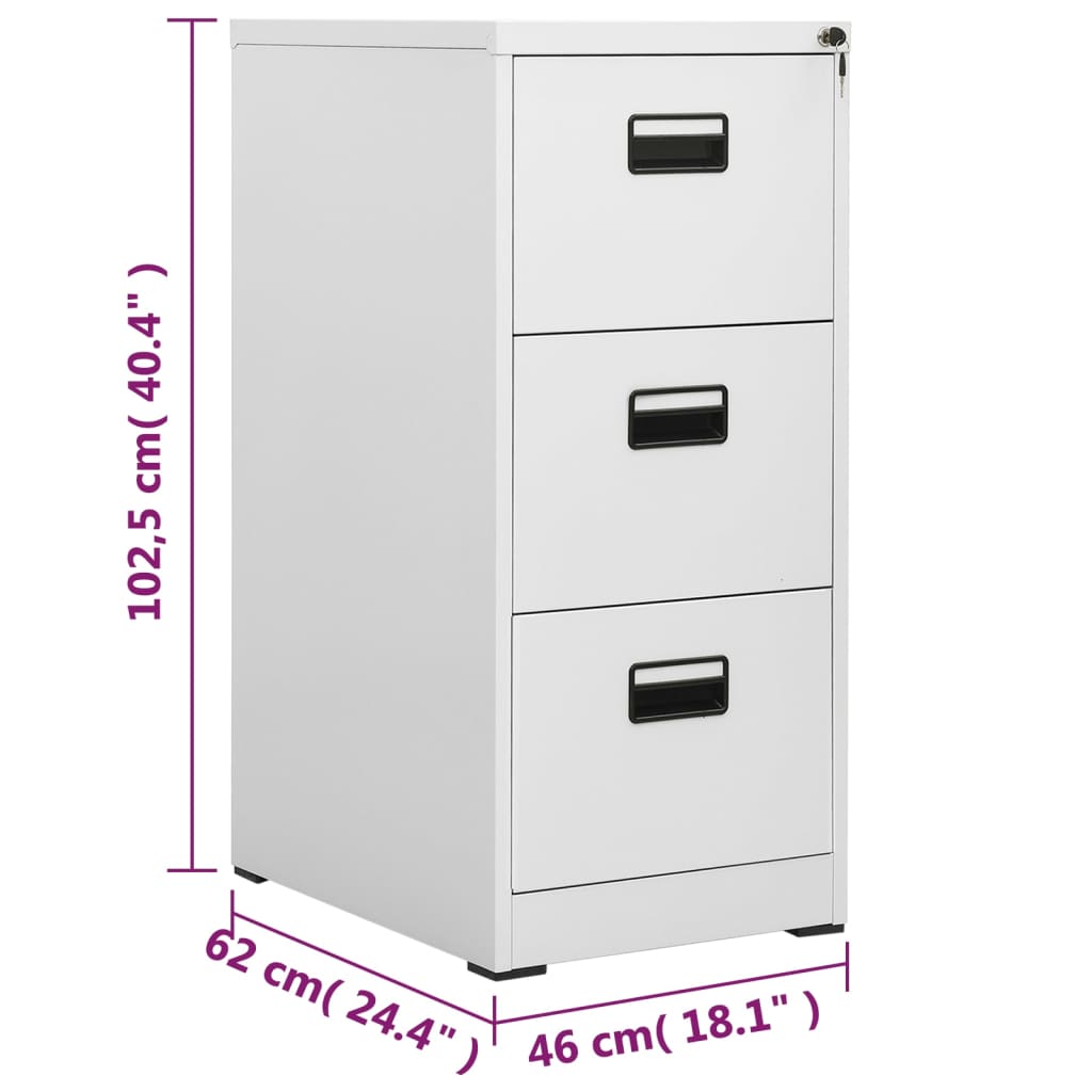 Filing Cabinet Light Grey 46x62x102.5 cm Steel - Newstart Furniture