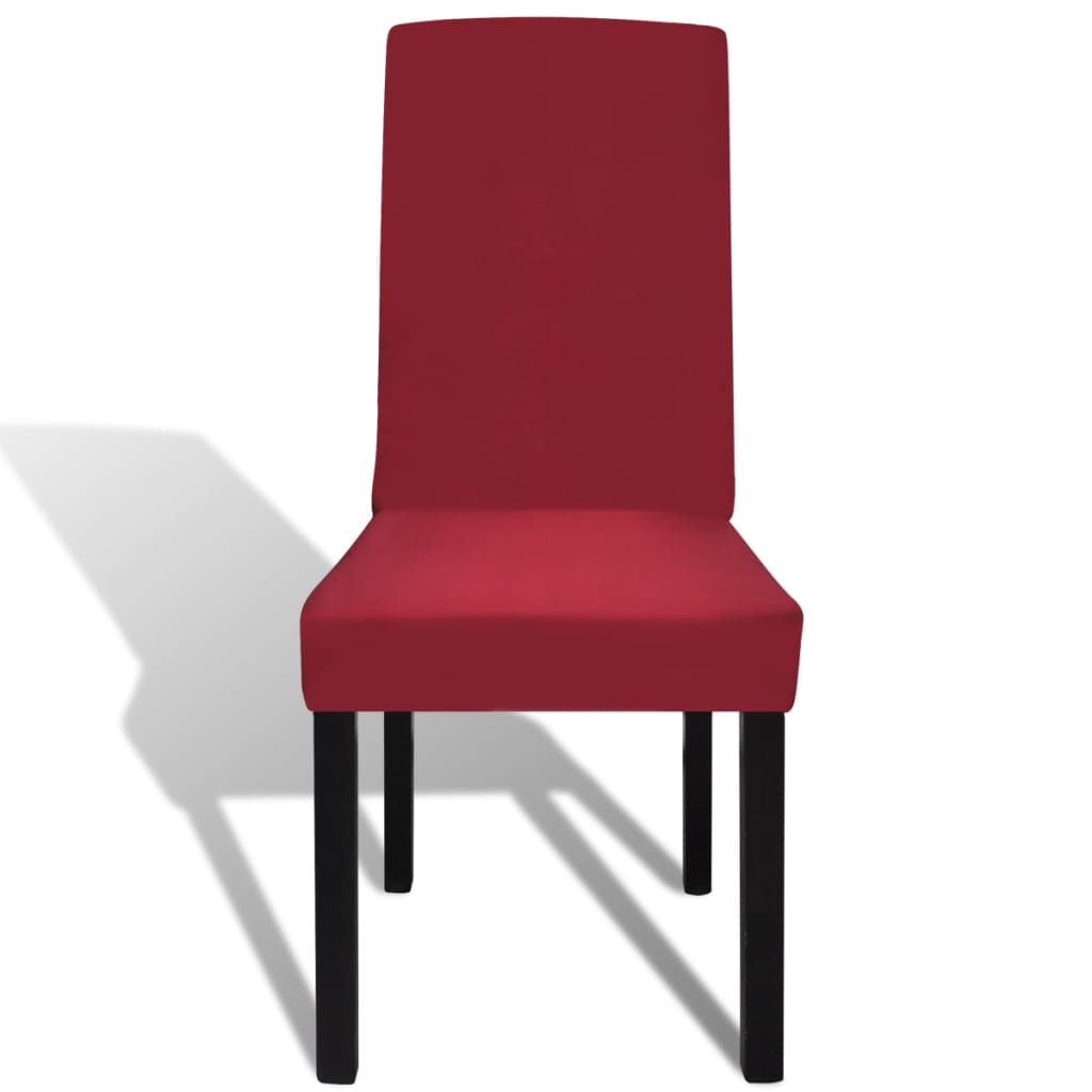 Straight Stretchable Chair Cover 4 pcs Bordeaux - Newstart Furniture