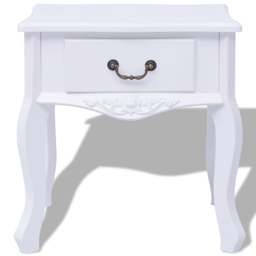 Bedside Cabinet MDF White - Newstart Furniture