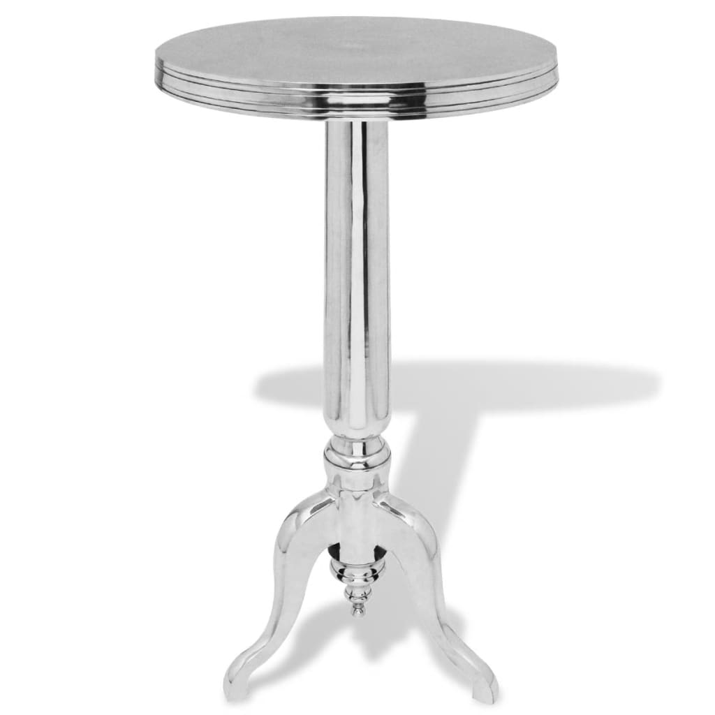 Side Table Round Aluminium Silver - Newstart Furniture