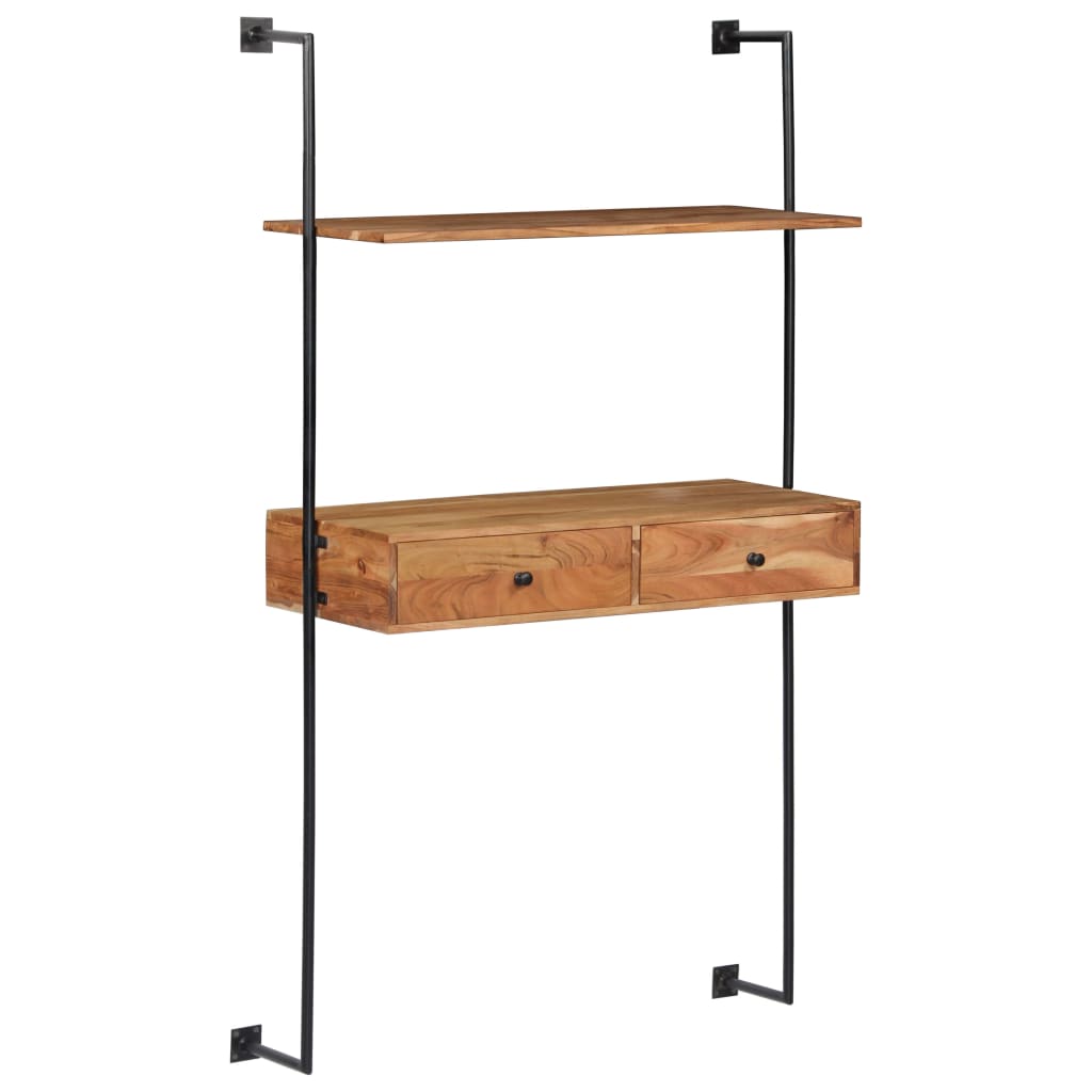 Wall Desk 90x40x170 cm Solid Acacia Wood - Newstart Furniture
