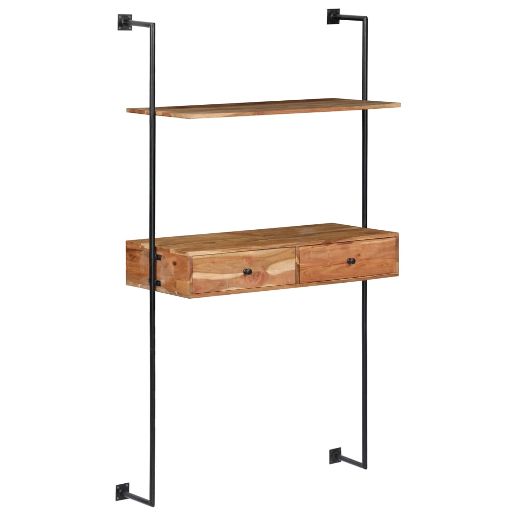 Wall Desk 90x40x170 cm Solid Acacia Wood - Newstart Furniture