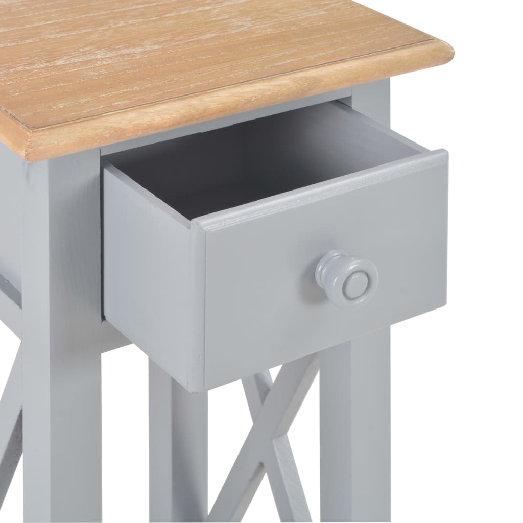 Side Table Grey 27x27x65.5 cm Wood - Newstart Furniture