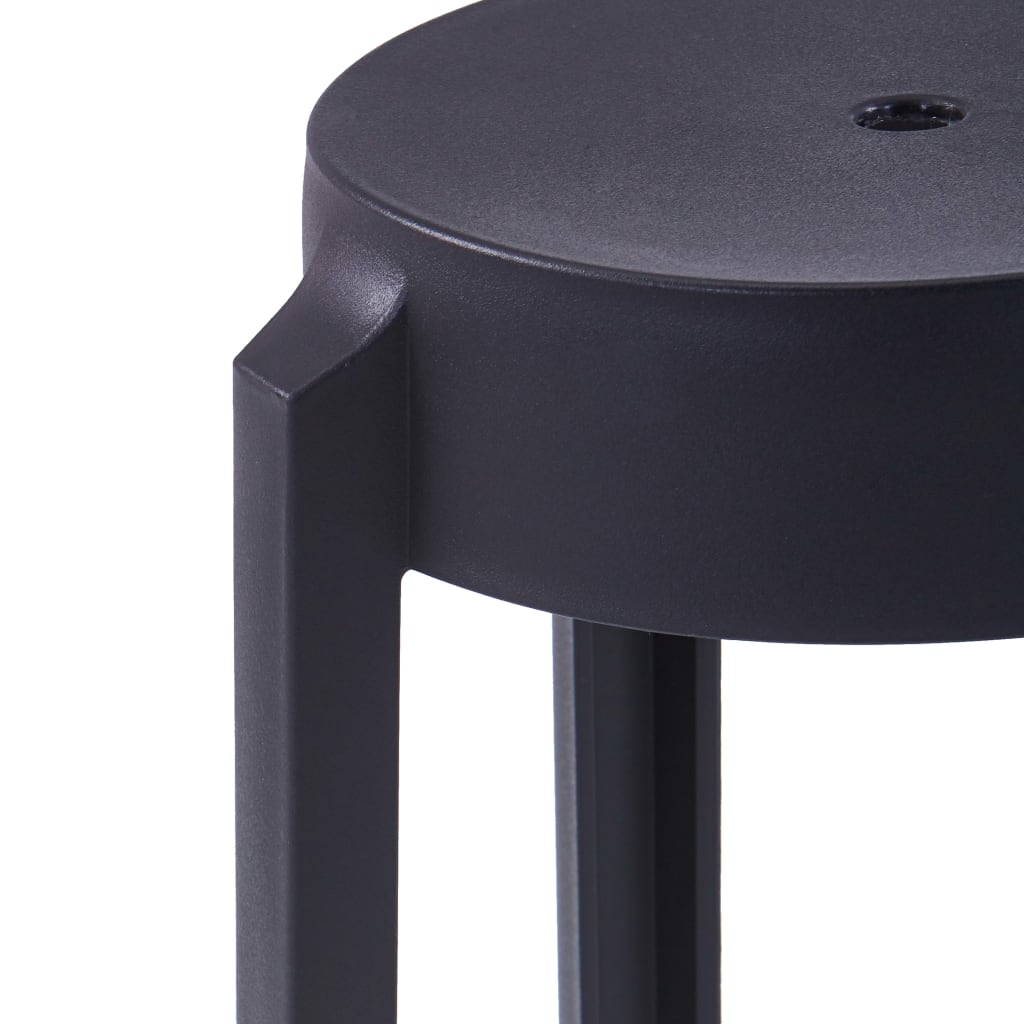 Stackable Stools 4 pcs Black Plastic - Newstart Furniture