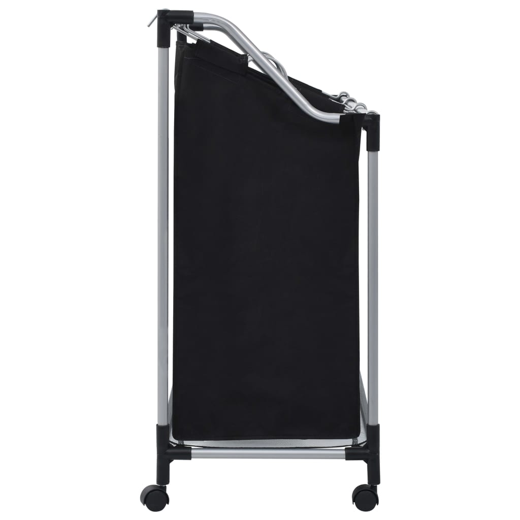 Laundry Sorter with 3 Bags Black Steel - Newstart Furniture