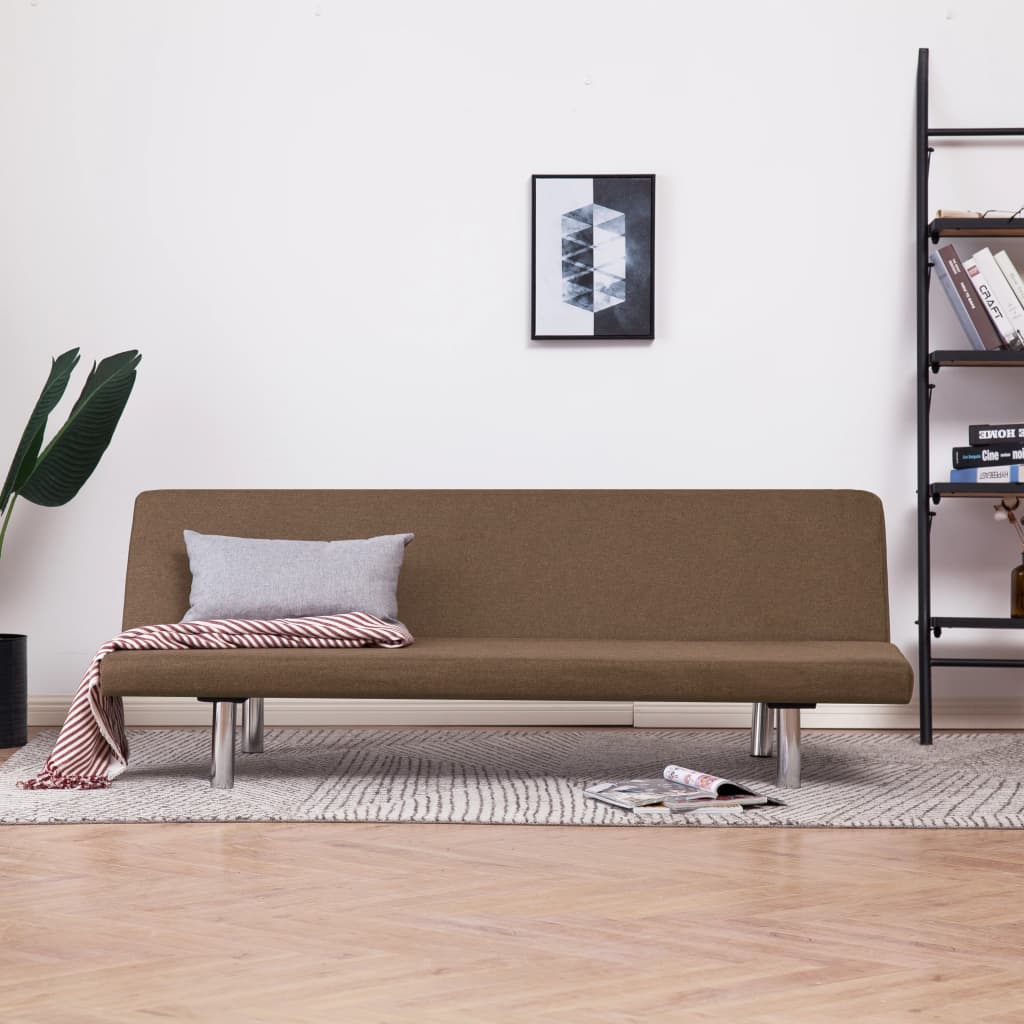 Sofa Bed Brown Polyester - Newstart Furniture