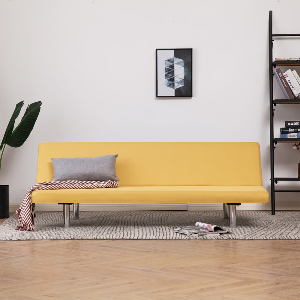 Sofa Bed Yellow Polyester - Newstart Furniture