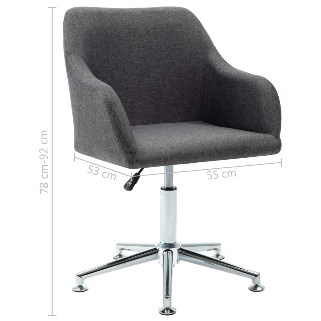 Swivel Dining Chair Dark Grey Fabric - Newstart Furniture