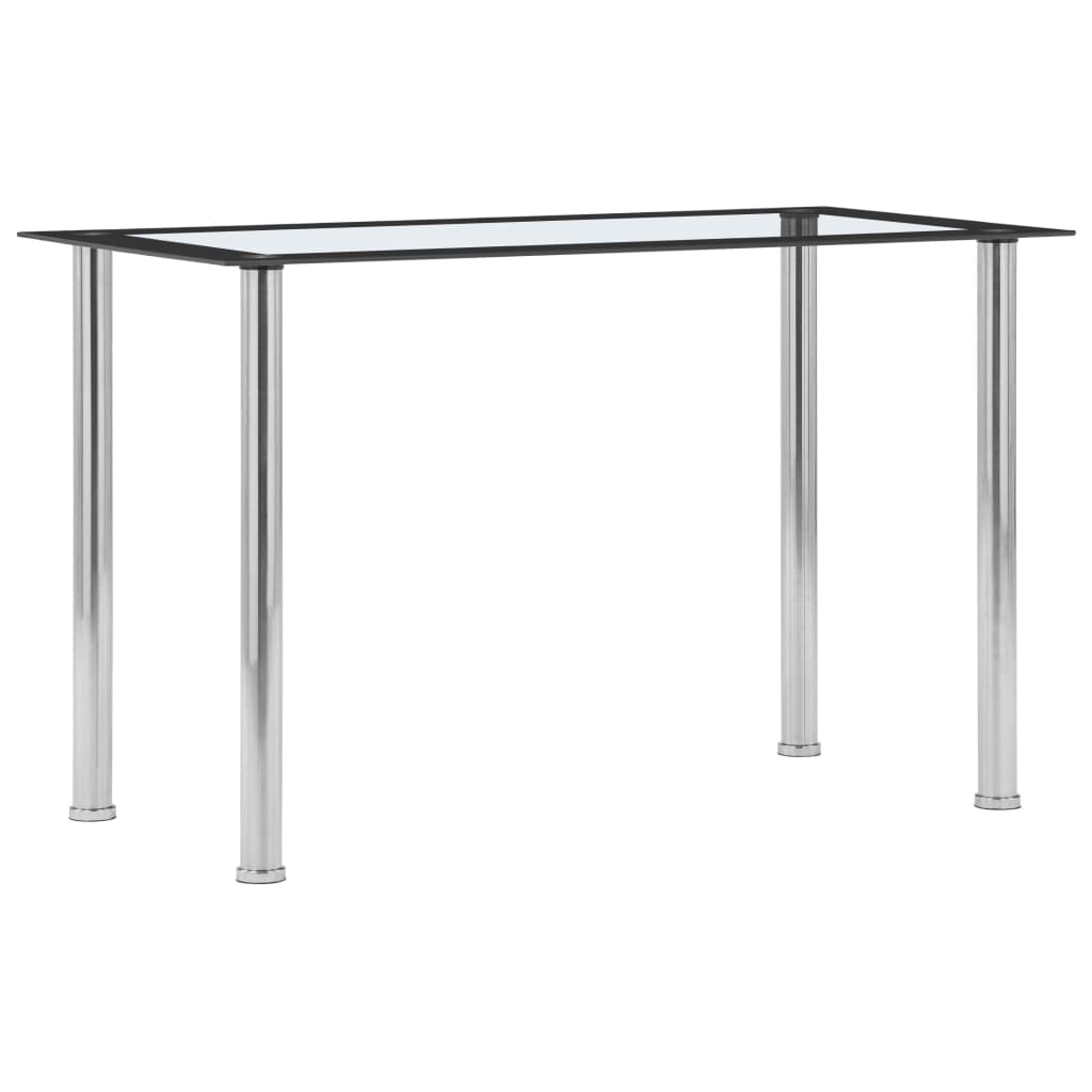 Dining Table Black and Transparent 120x60x75 cm Tempered Glass - Newstart Furniture