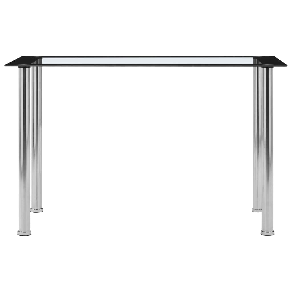 Dining Table Black and Transparent 120x60x75 cm Tempered Glass - Newstart Furniture