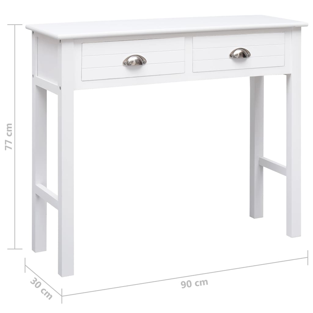 Console Table White 90x30x77 cm Wood - Newstart Furniture