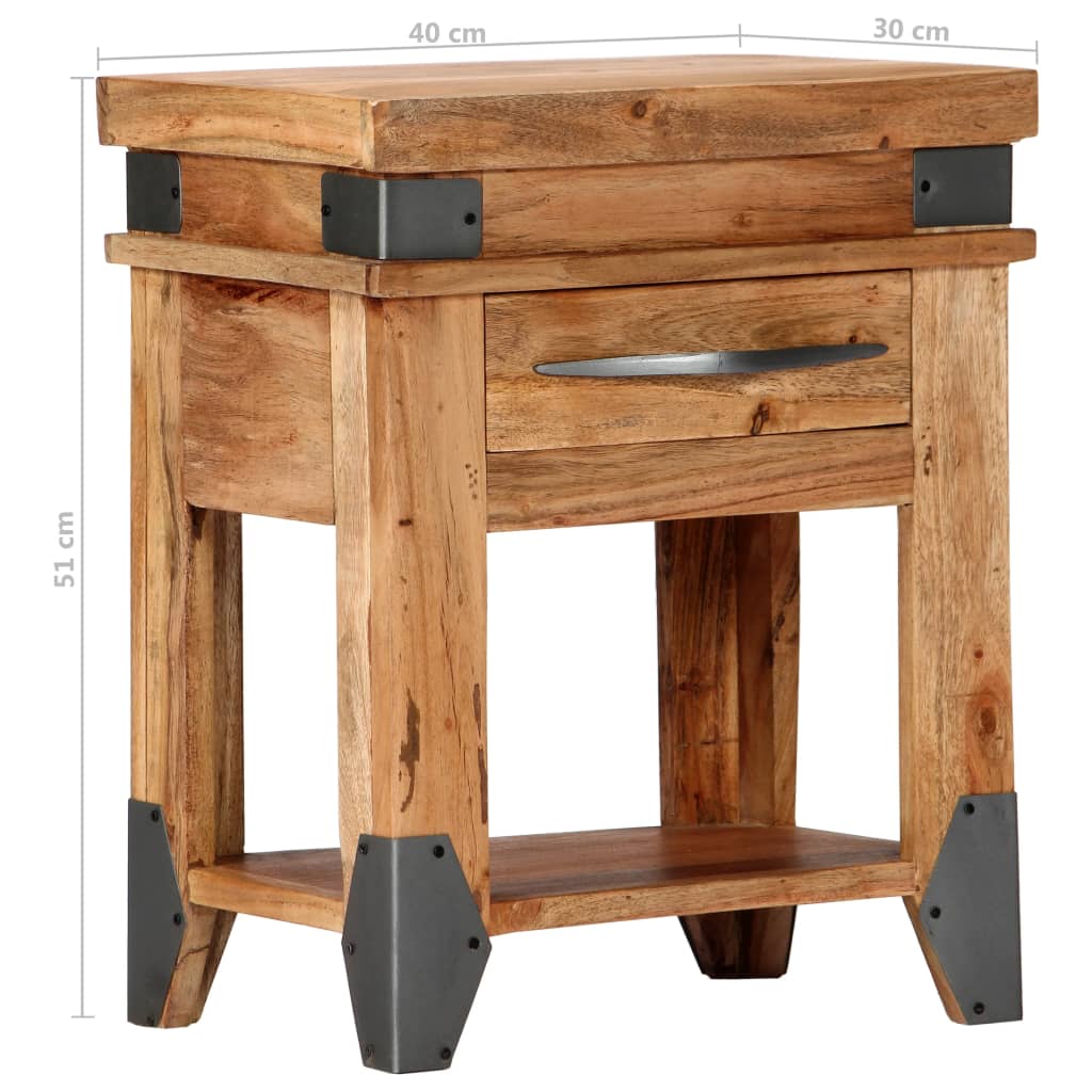 Bedside Cabinet 40x30x51 cm Solid Wood Acacia - Newstart Furniture