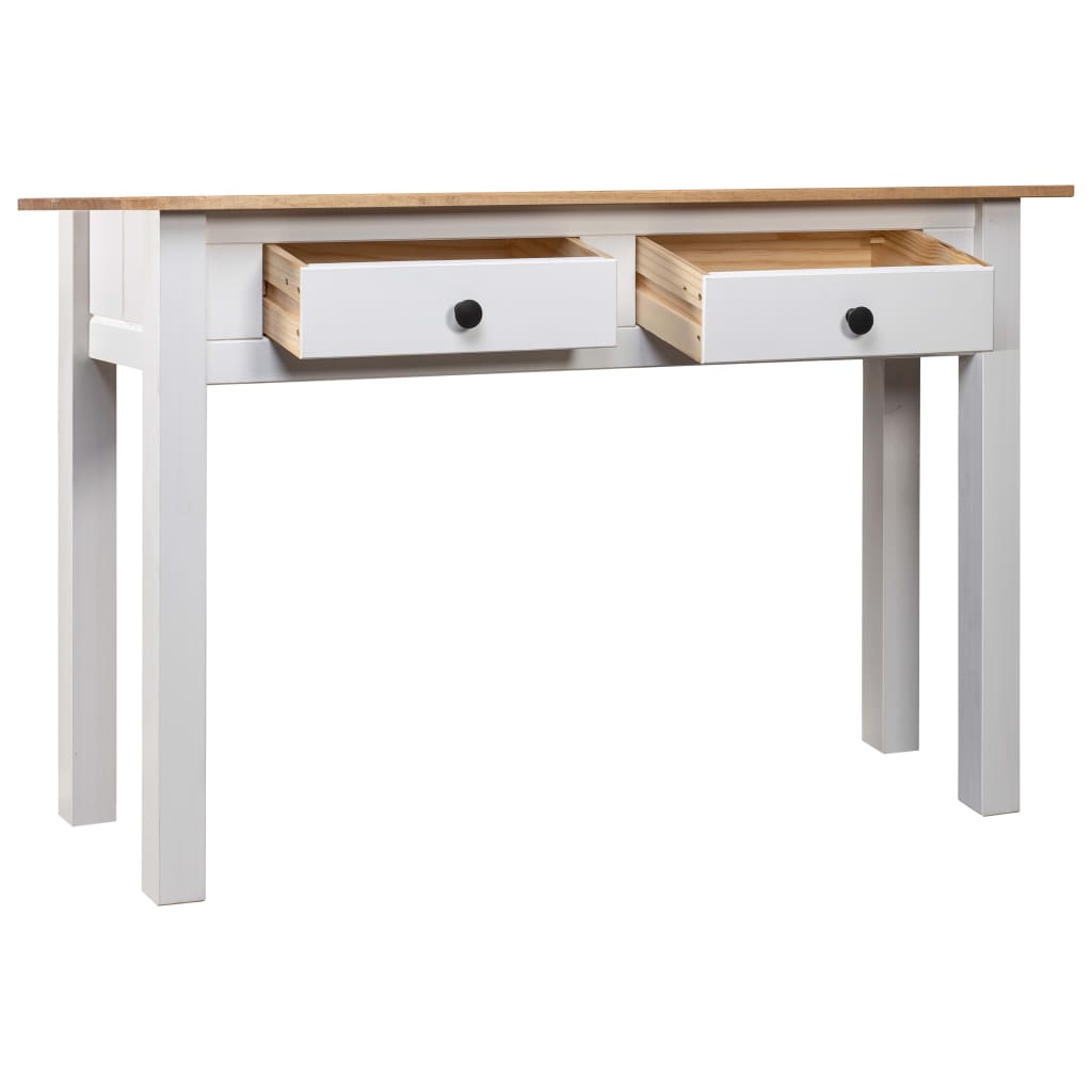 Console Table White 110x40x72 cm Solid Pine Wood Panama Range - Newstart Furniture