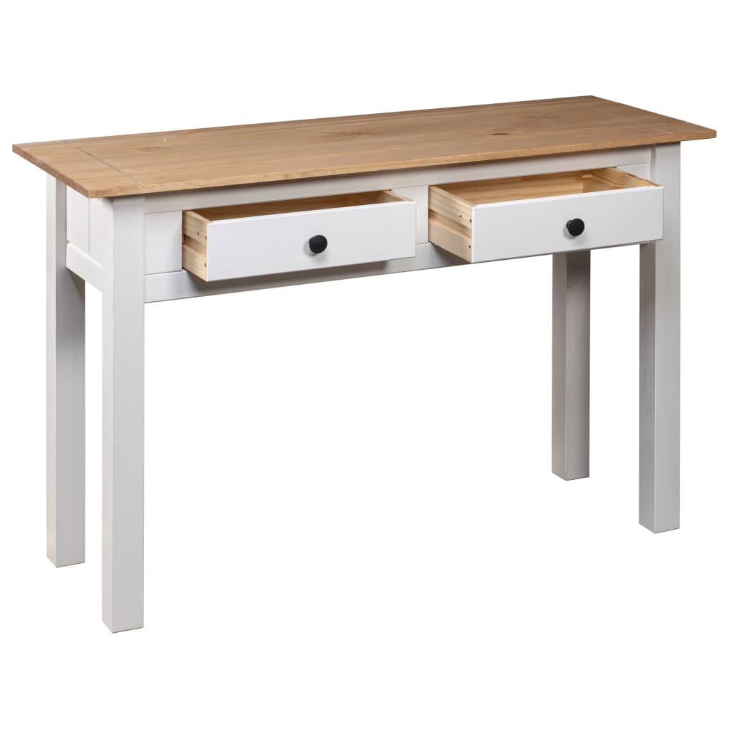 Console Table White 110x40x72 cm Solid Pine Wood Panama Range - Newstart Furniture