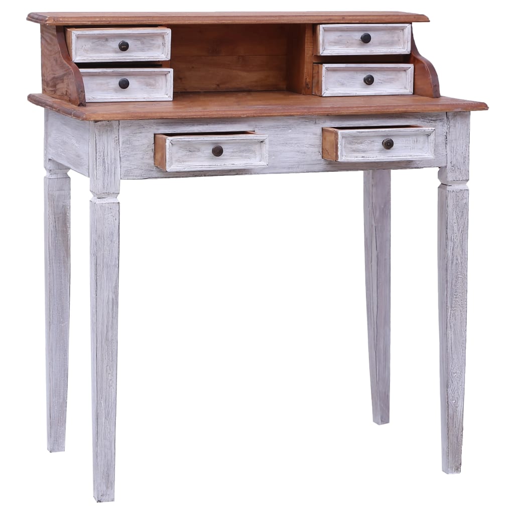 Writing Desk with Drawers 90x50x101 cm Solid Reclaimed Wood - Newstart Furniture