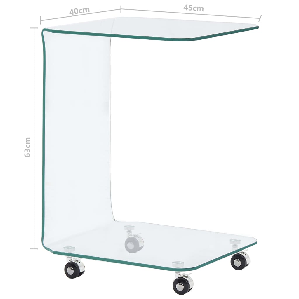 Coffee Table 45x40x63 cm Tempered Glass - Newstart Furniture