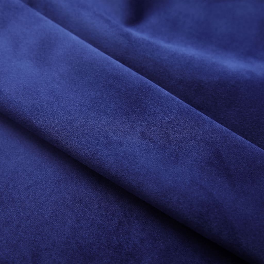 Blackout Curtain with Metal Rings Velvet Dark Blue 290x245 cm - Newstart Furniture