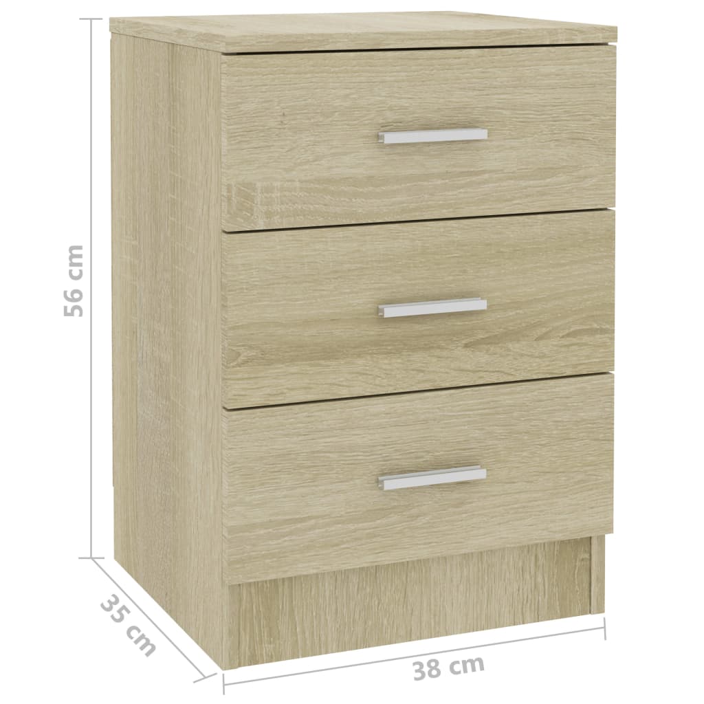 Bedside Cabinet Sonoma Oak 38x35x56 cm Engineered Wood - Newstart Furniture