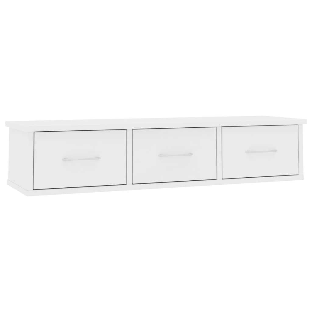 Wall-mounted Drawer Shelf White 88x26x18.5 cm Engineered Wood - Newstart Furniture
