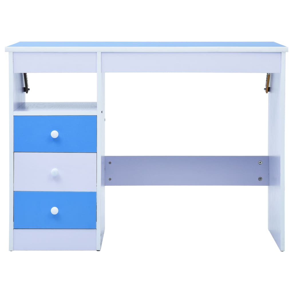 Children Drawing Study Desk Tiltable Blue and White - Newstart Furniture