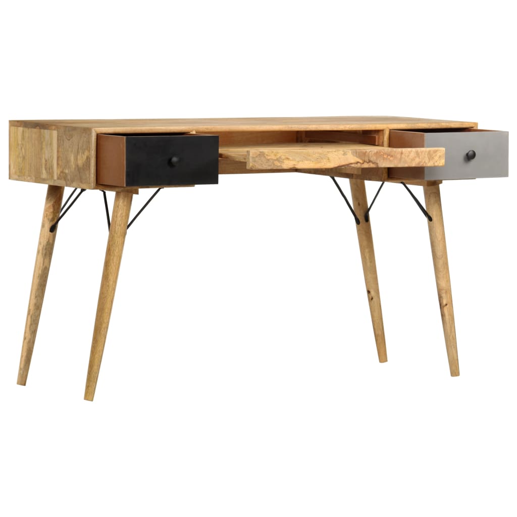 Desk with Drawers 130x50x80 cm Solid Mango Wood - Newstart Furniture