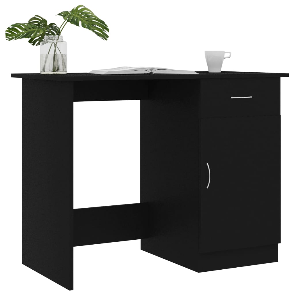 Desk Black 100x50x76 cm Engineered Wood - Newstart Furniture