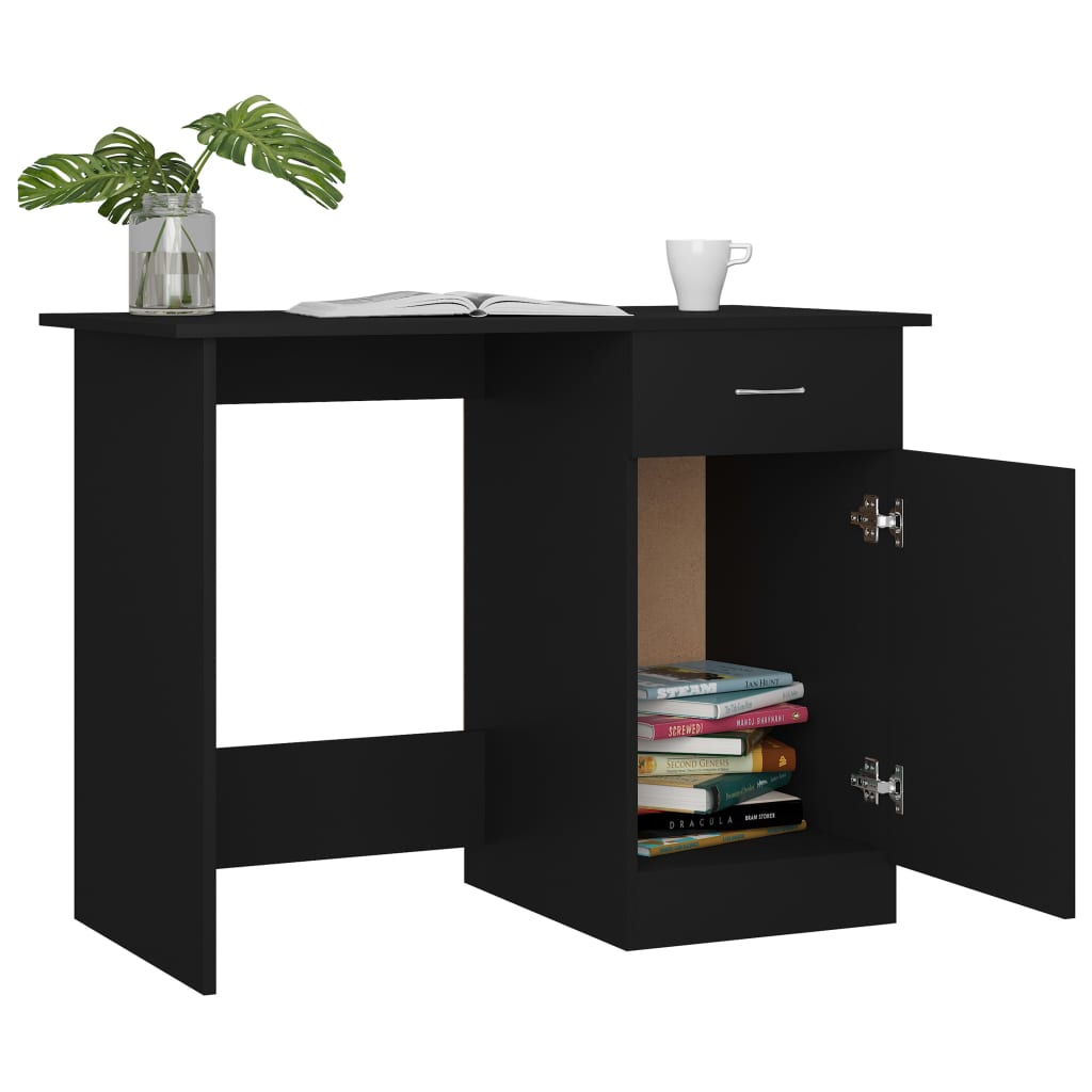 Desk Black 100x50x76 cm Engineered Wood - Newstart Furniture