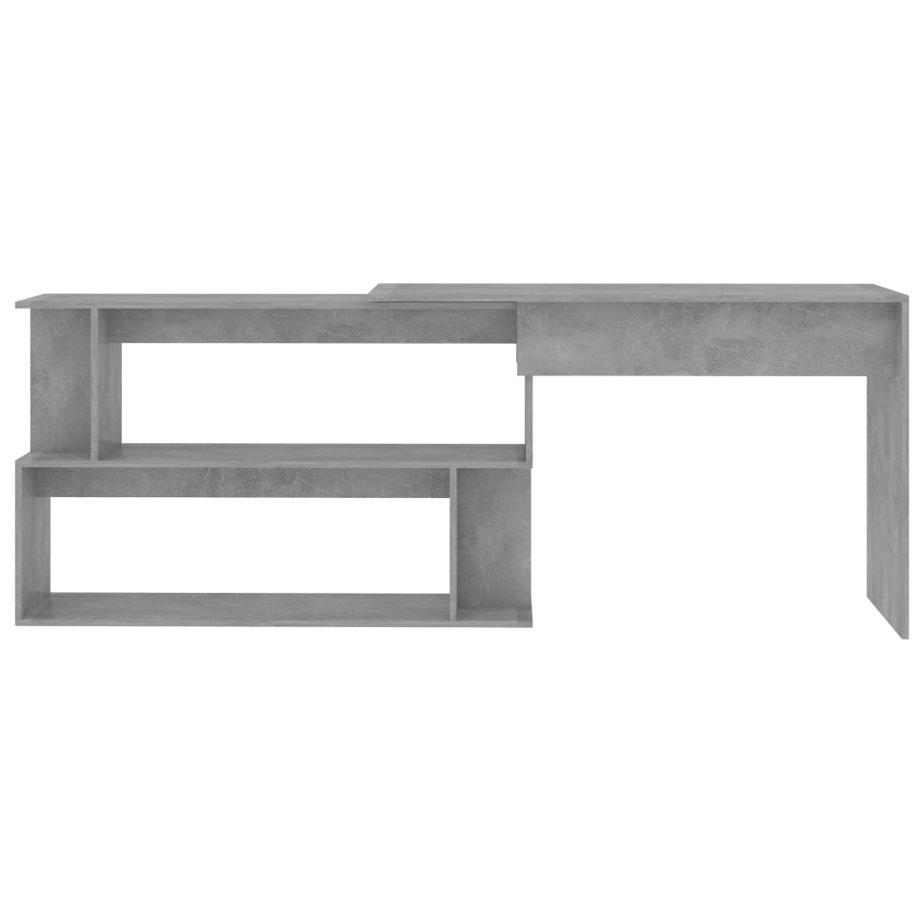 Corner Desk Concrete Grey 200x50x76 cm Engineered Wood - Newstart Furniture