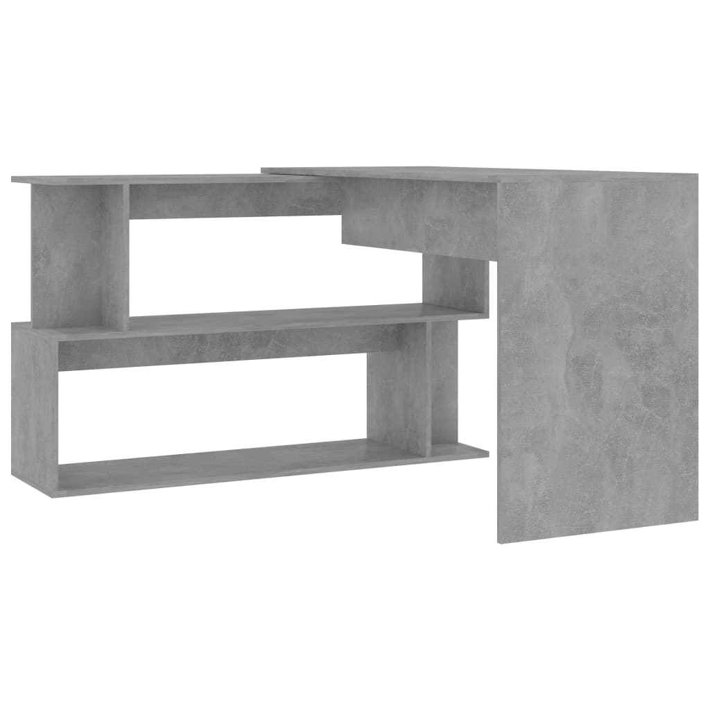 Corner Desk Concrete Grey 200x50x76 cm Engineered Wood - Newstart Furniture