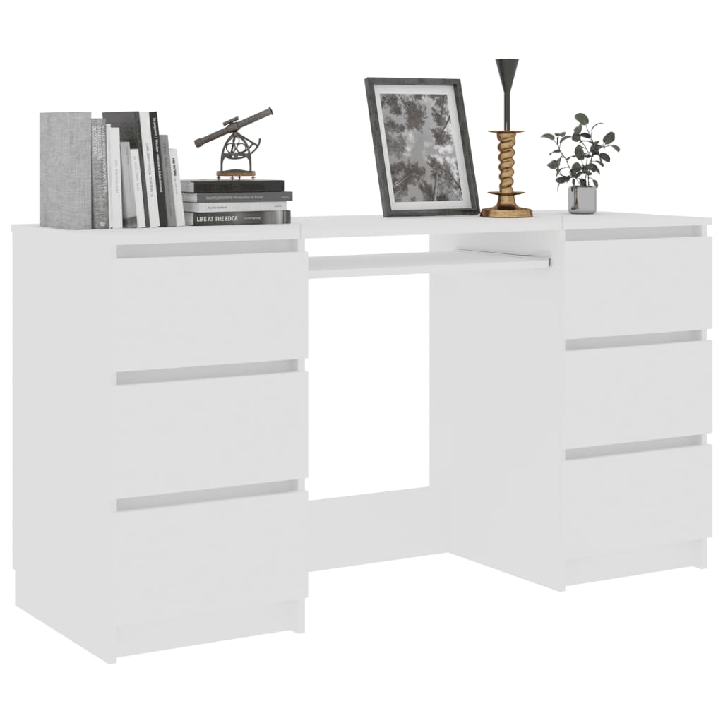 Writing Desk White 140x50x77 cm Engineered Wood - Newstart Furniture