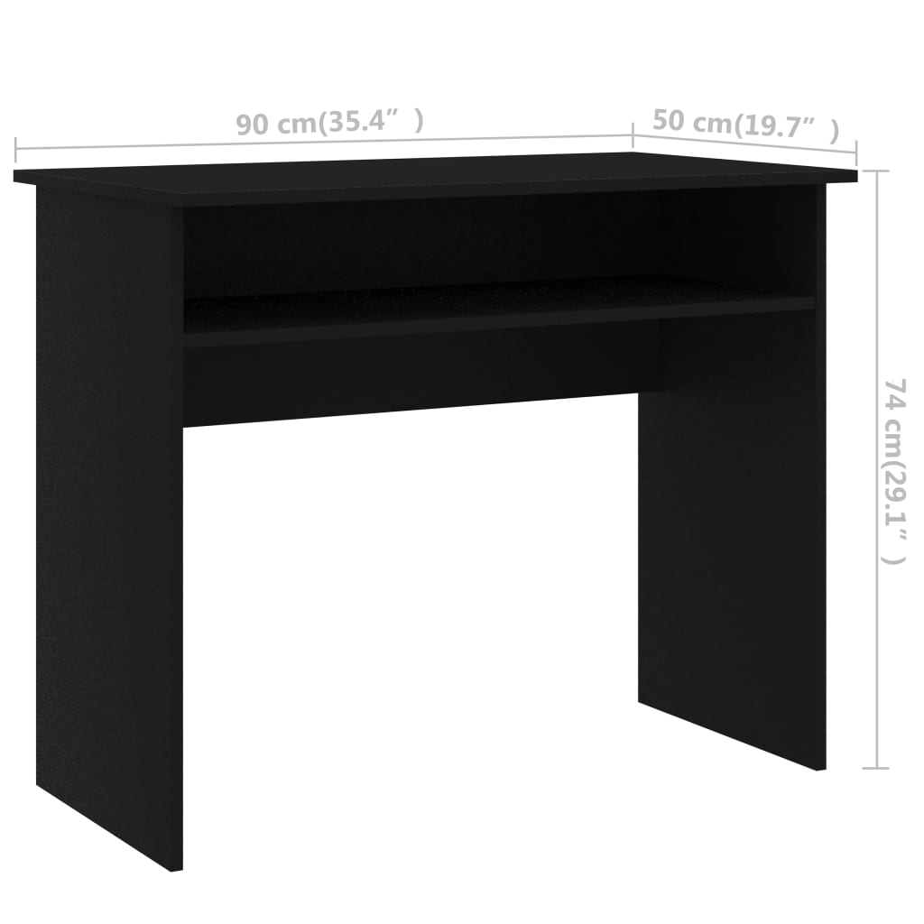 Desk Black 90x50x74 cm Engineered Wood - Newstart Furniture