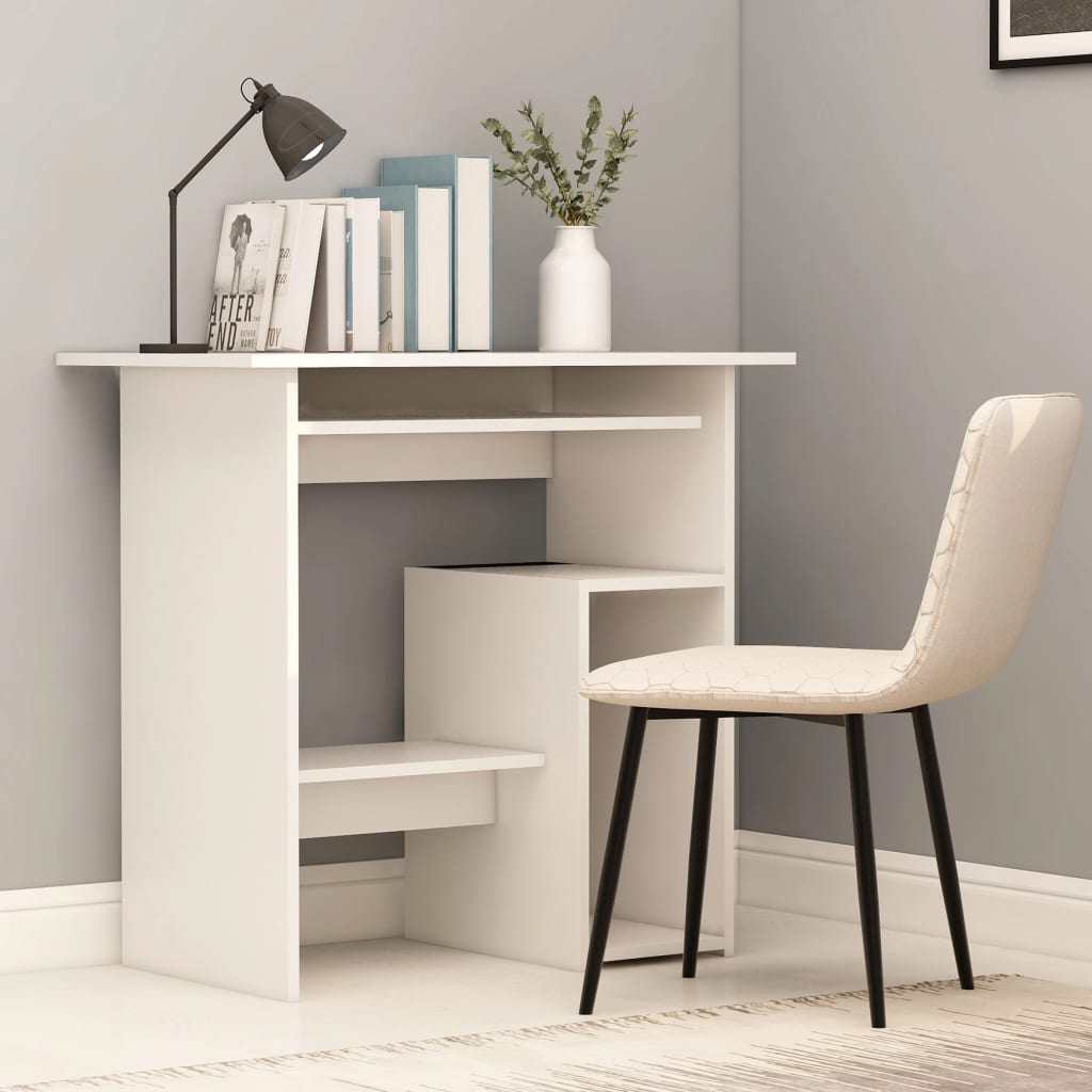 Desk White 80x45x74 cm Engineered Wood - Newstart Furniture
