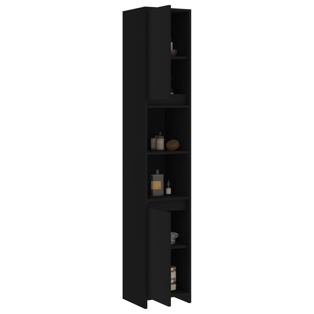 Bathroom Cabinet Black 30x30x183.5 cm Engineered Wood