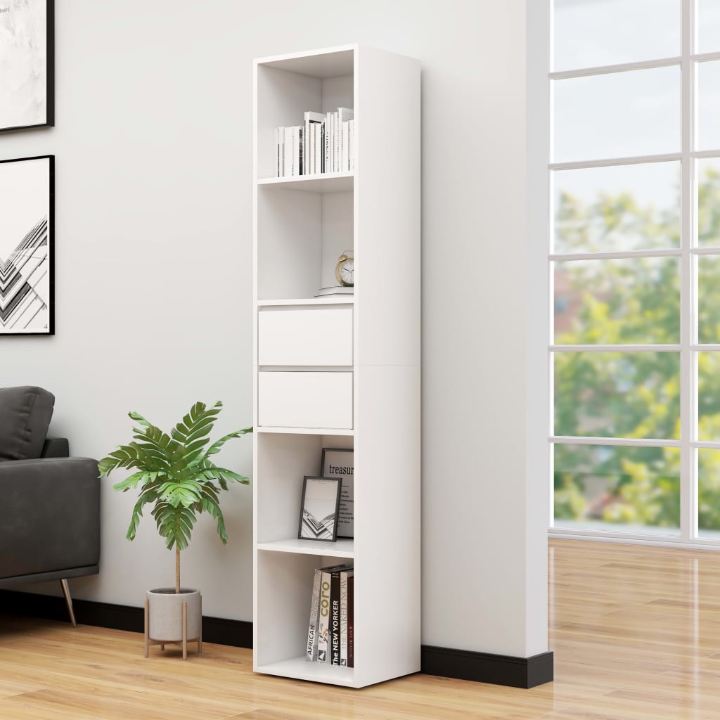 Book Cabinet White 36x30x171 cm Engineered Wood - Newstart Furniture