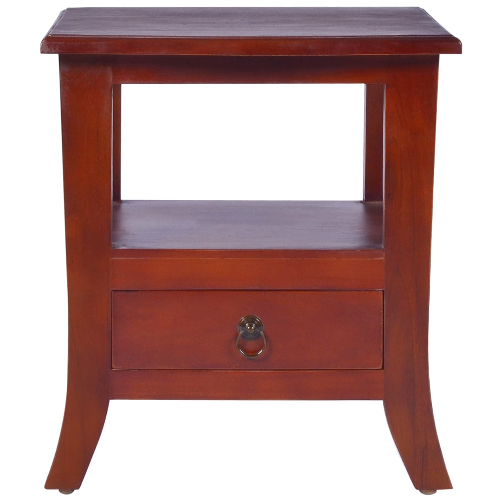 Bedside Cabinet Classical Brown Solid Mahogany Wood - Newstart Furniture